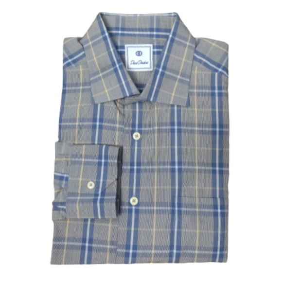 David Donahue Other - David Donahue Blue Plaid Dress Shirt Size XL